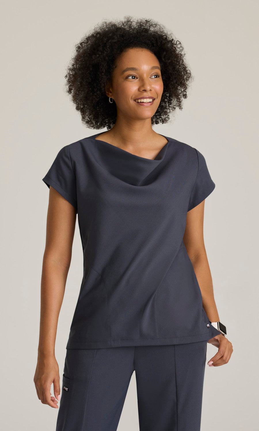 Grey's Anatomy Stretch GRST246 Marisol Scrub Top Steel