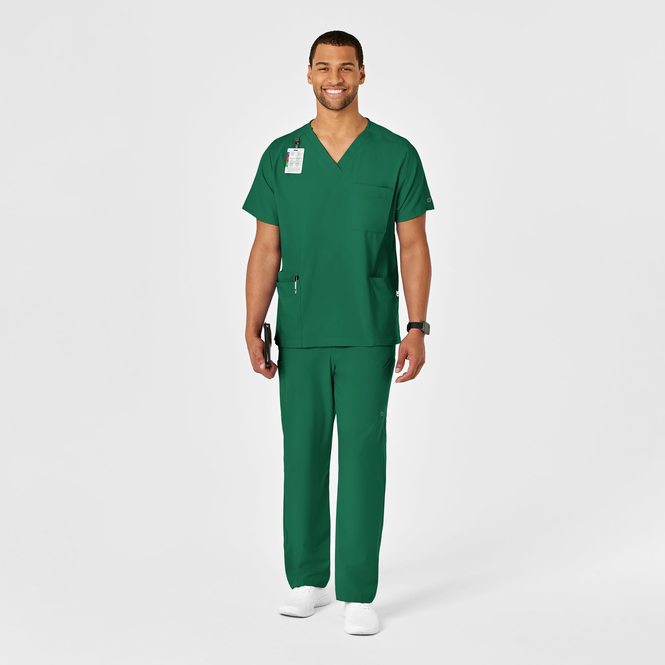 W123 5855 Unisex Multi-Cargo Scrub Pants Hunter