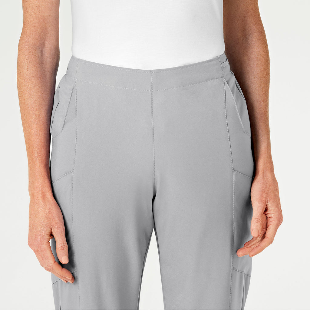 W123 5155 Flat Front Cargo Scrub Pants Grey