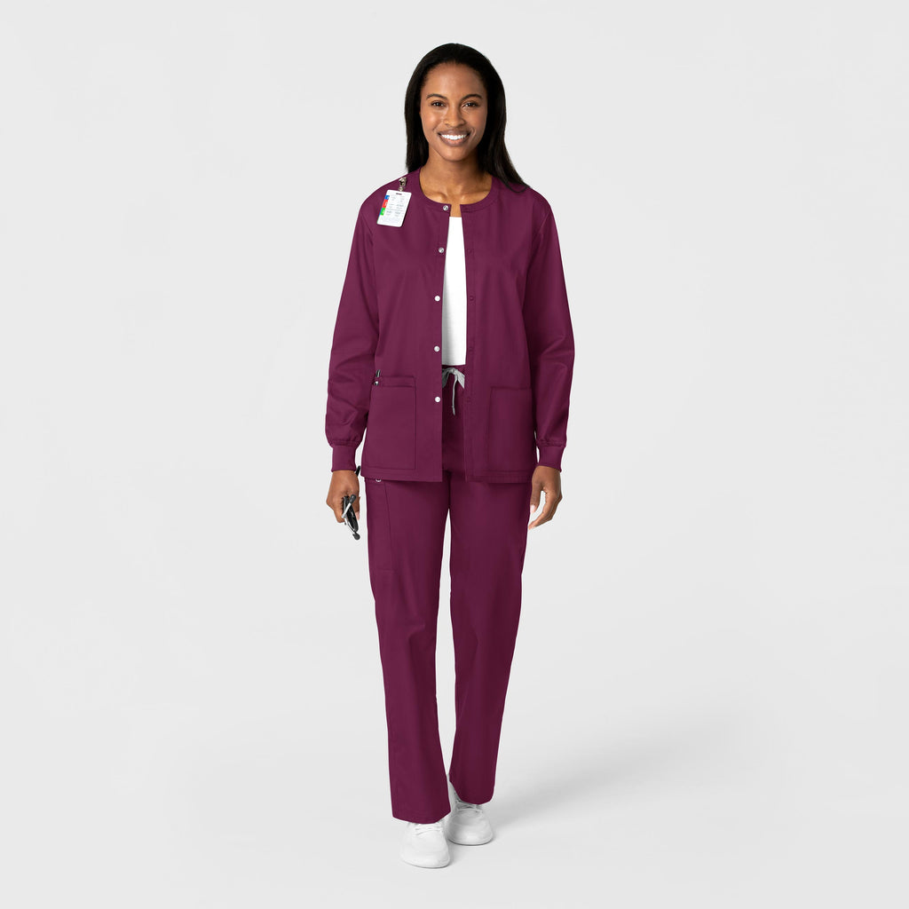 WonderWORK 800 Unisex Snap Front Jacket Wine
