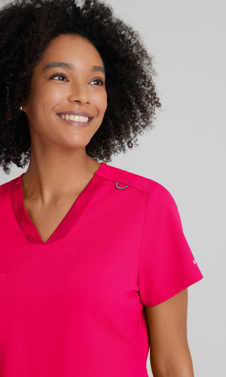 Grey's Anatomy Stretch GVST028 Bree Scrub Top Vibrance Pink