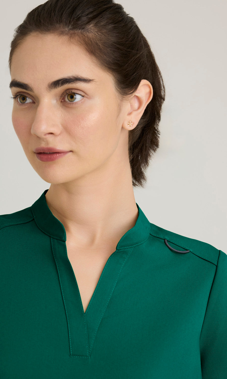 Grey's Anatomy Spandex Stretch GRST230 Avery Top Hunter Green