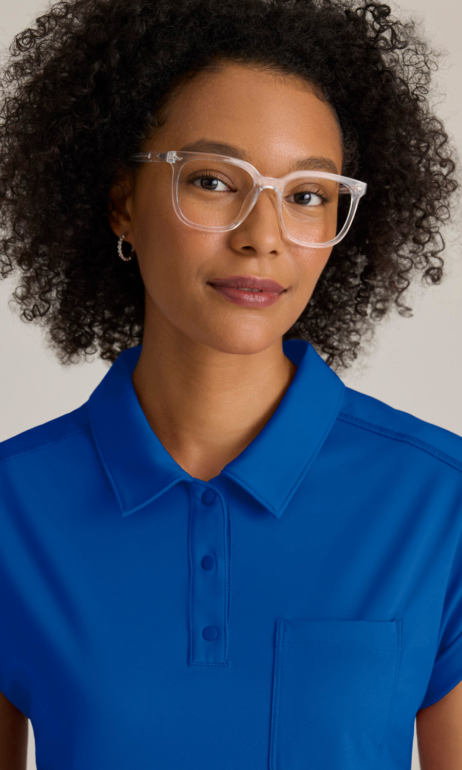 Grey's Anatomy Knits GRST254 Renew Knit Scrub Top New Royal