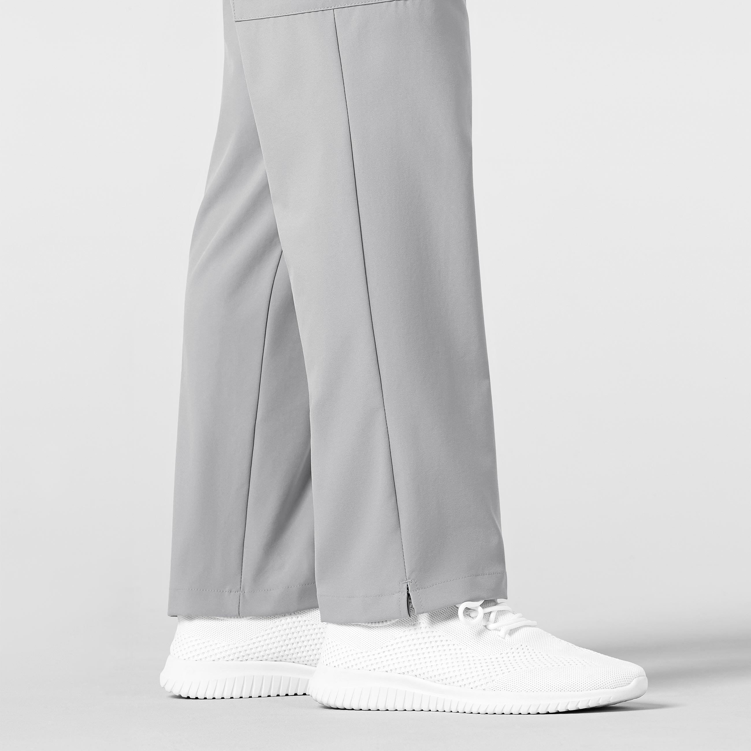 W123 5355 Men's Flat Front Cargo Scrub Pants Grey