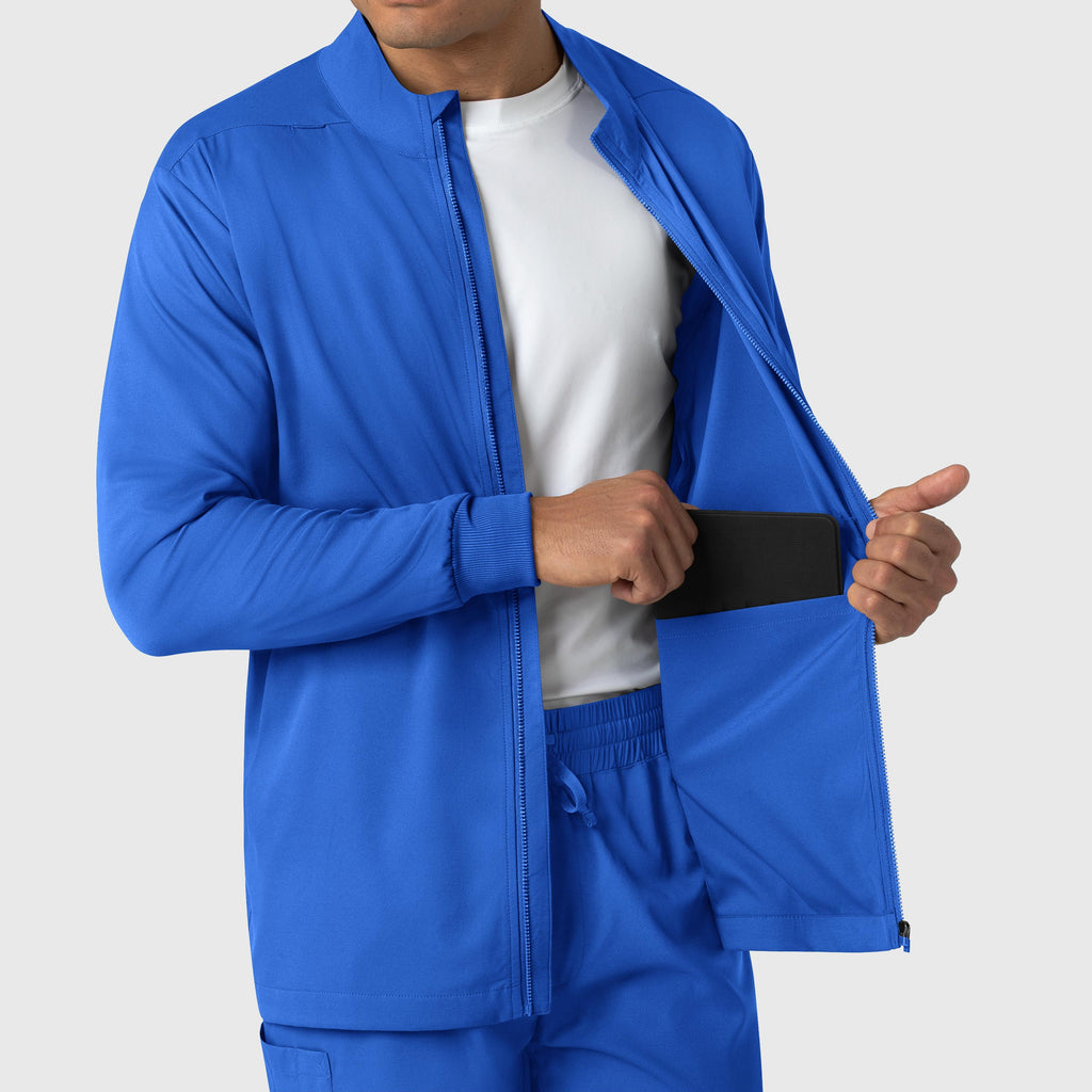 Boundless 8351 Men's Warm Up Scrub Jacket Royal