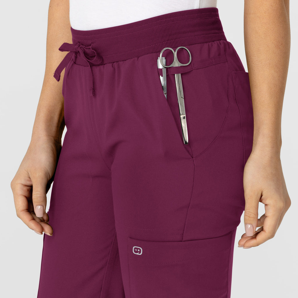 W123 5045 Flex-n-Reach Track Scrub Pants Wine