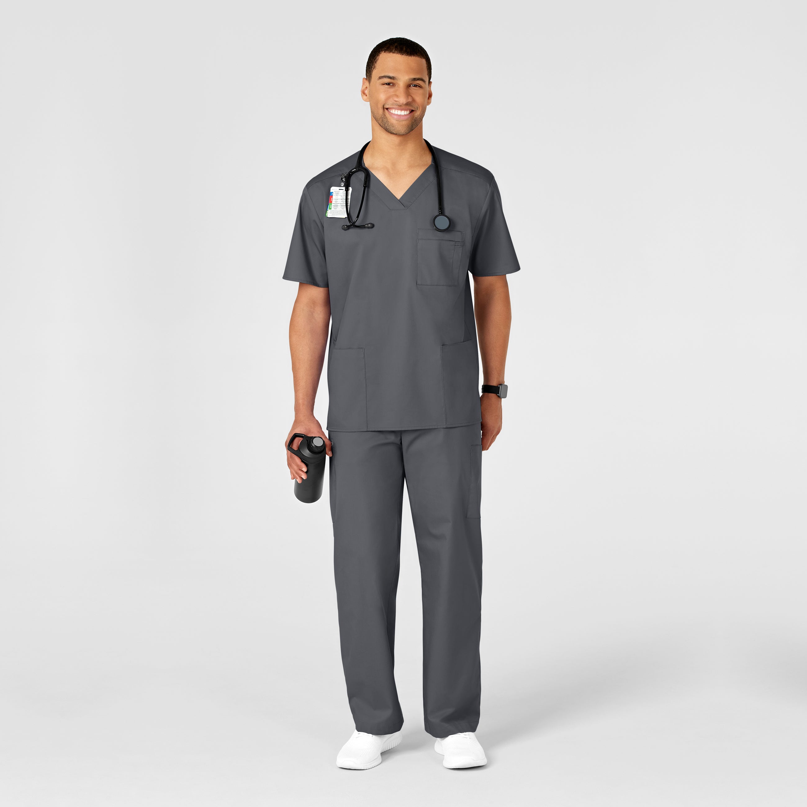 WonderWORK 503 Men's Cargo Scrub Pants Pewter