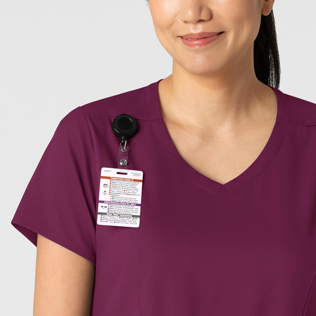 Boundless 6251 2-Pocket V-Neck Scrub Top Wine