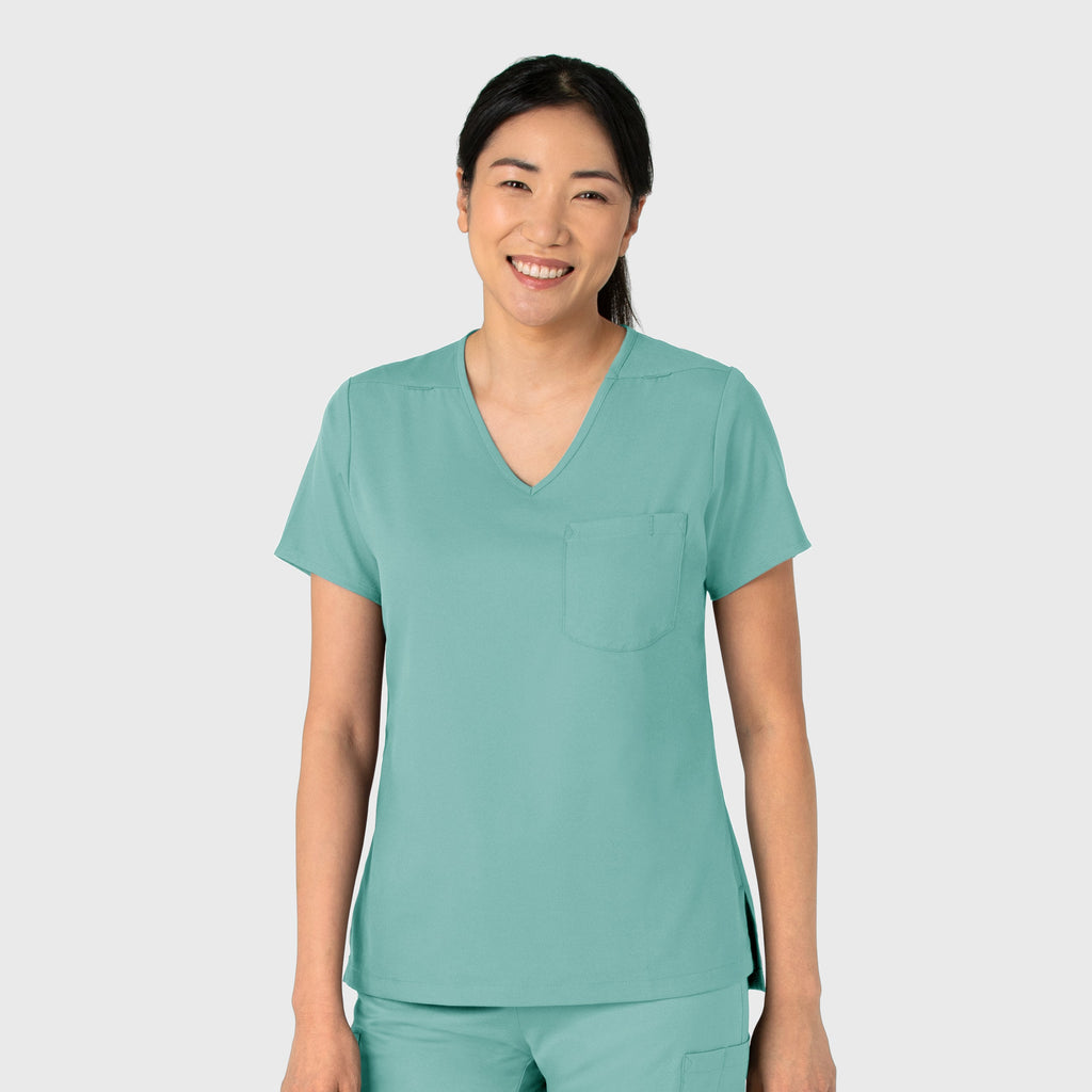 Boundless 6151 Tuck-In Scrub Top Turquoise