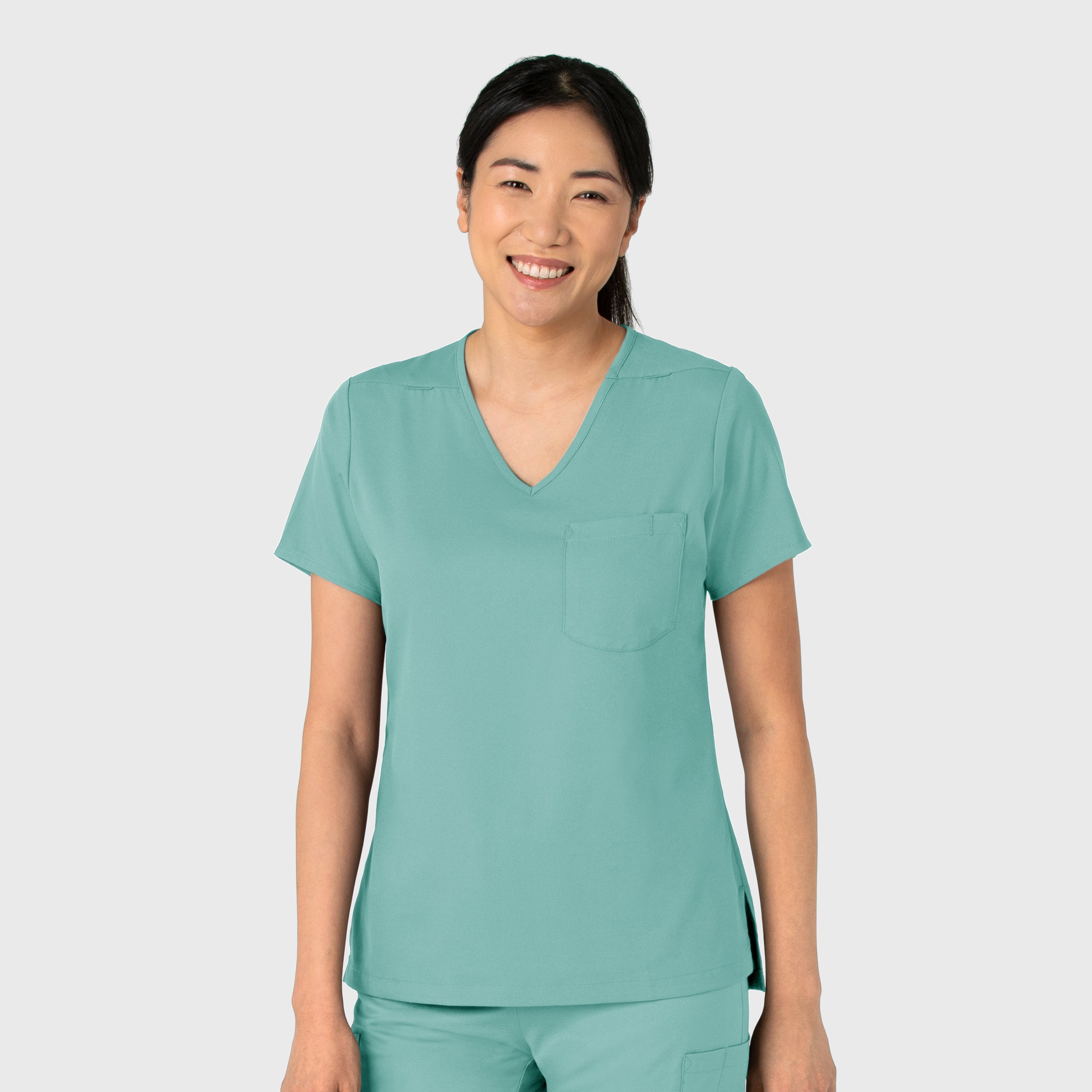 Boundless 6151 Tuck-In Scrub Top Turquoise