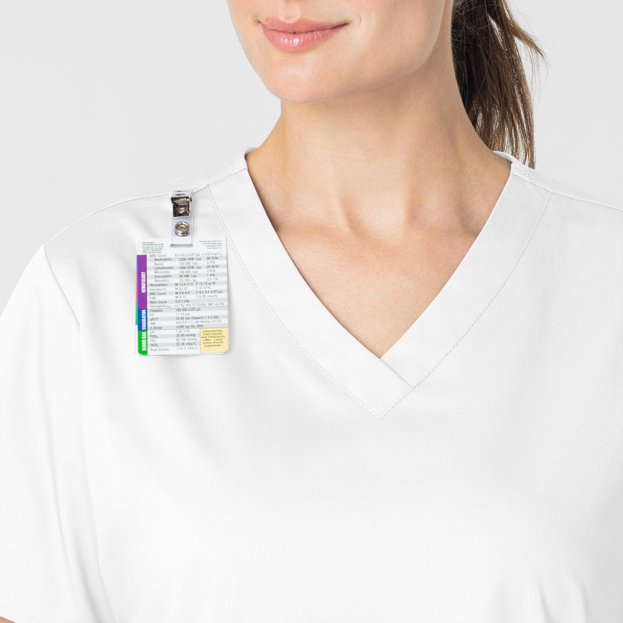 WonderWORK 101 V-Neck Scrub Top White