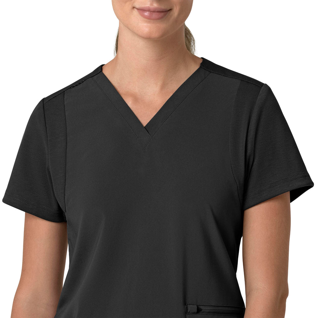 Force Cross-Flex C13210 Flex Panel V-Neck Scrub Top Black