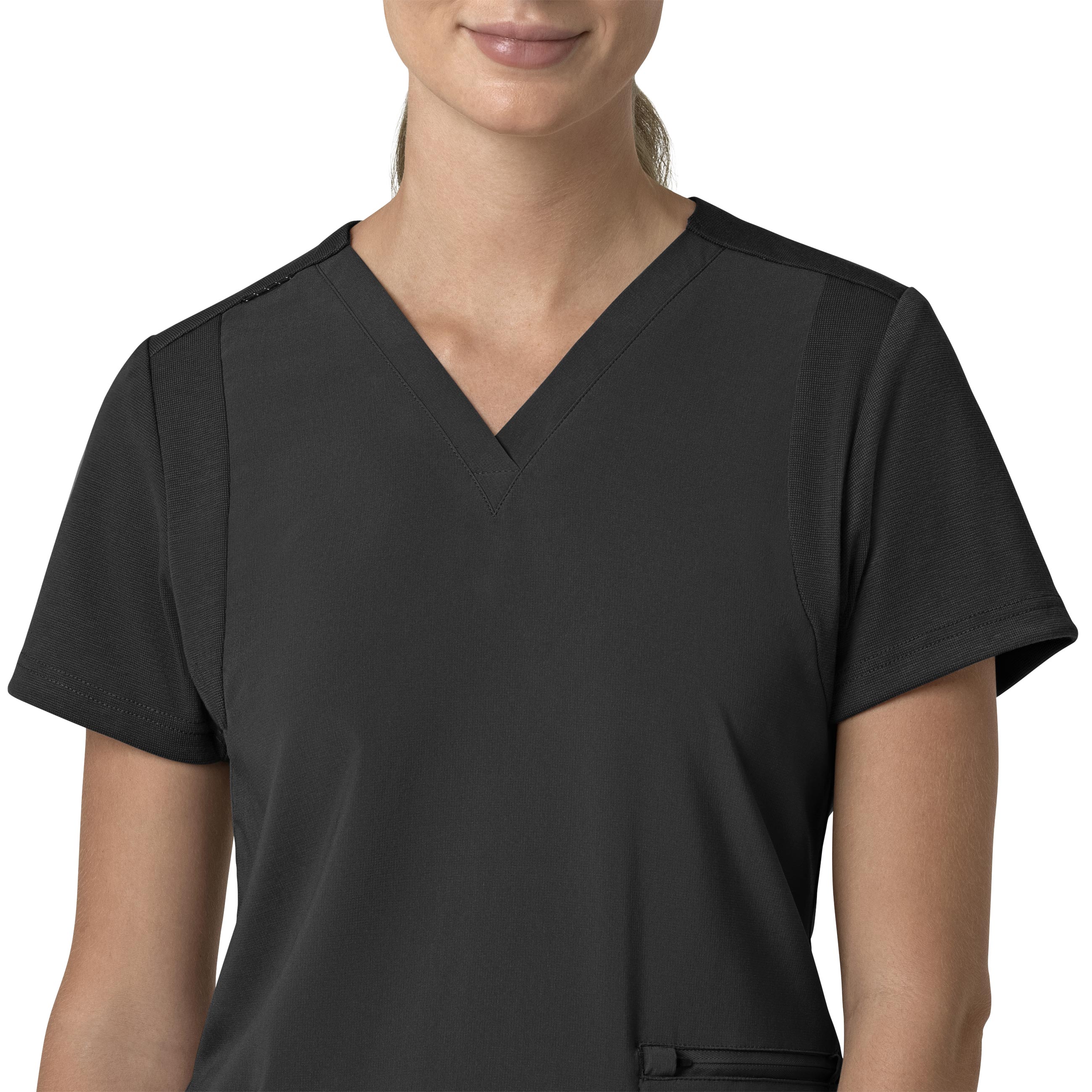 Force Cross-Flex C13210 Flex Panel V-Neck Scrub Top Black