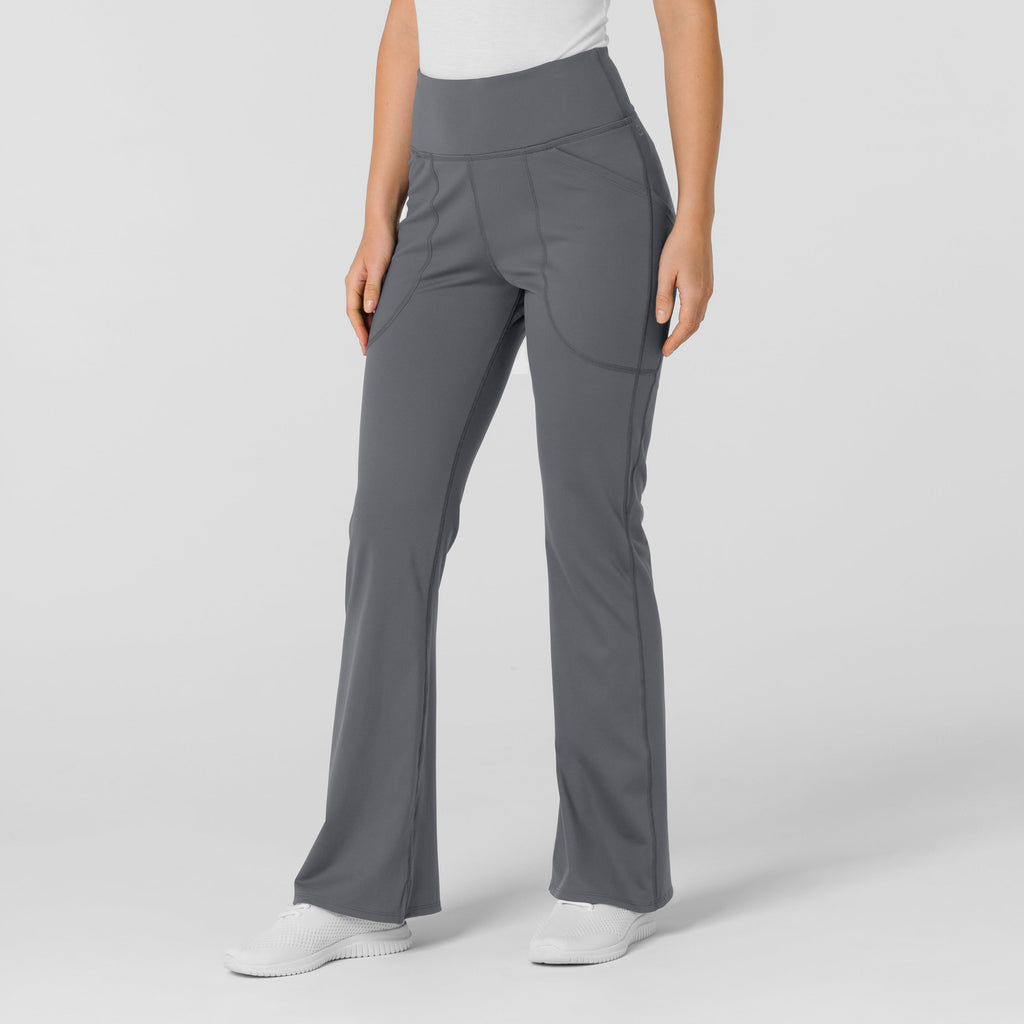 RENEW 5459 Knit Flare Yoga Scrub Pants Pewter