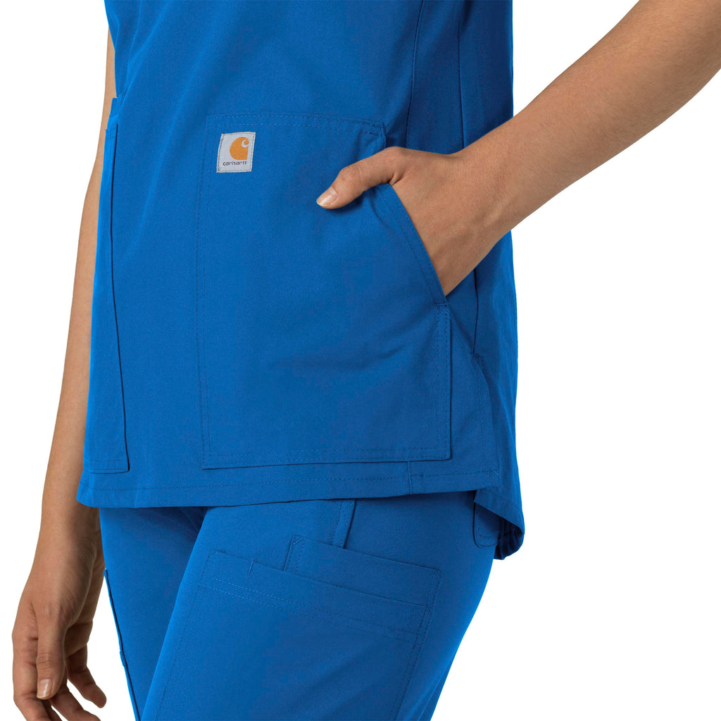 Force Essentials C12213 Notch Neck Tunic Scrub Top Royal