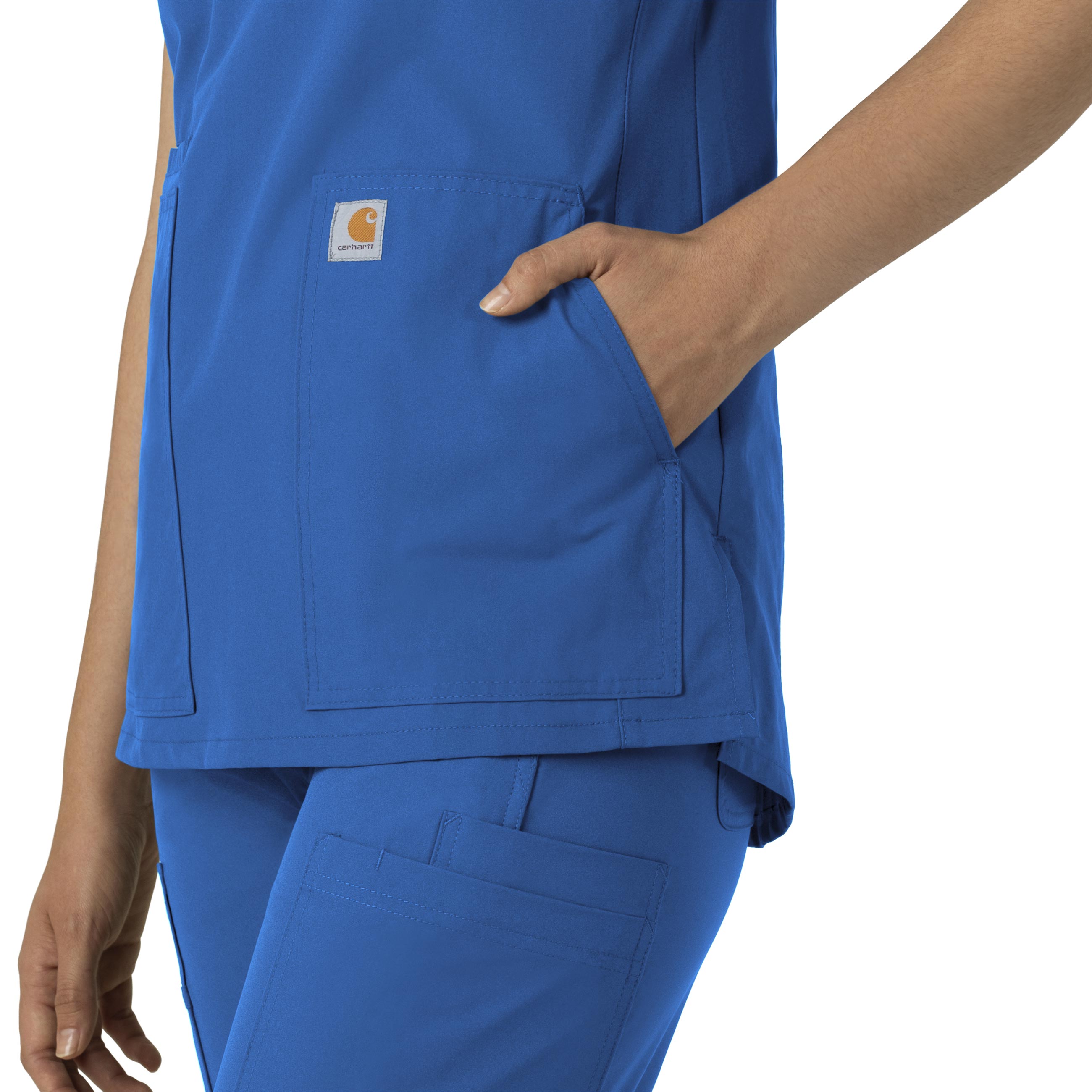 Force Essentials C12213 Notch Neck Tunic Scrub Top Royal