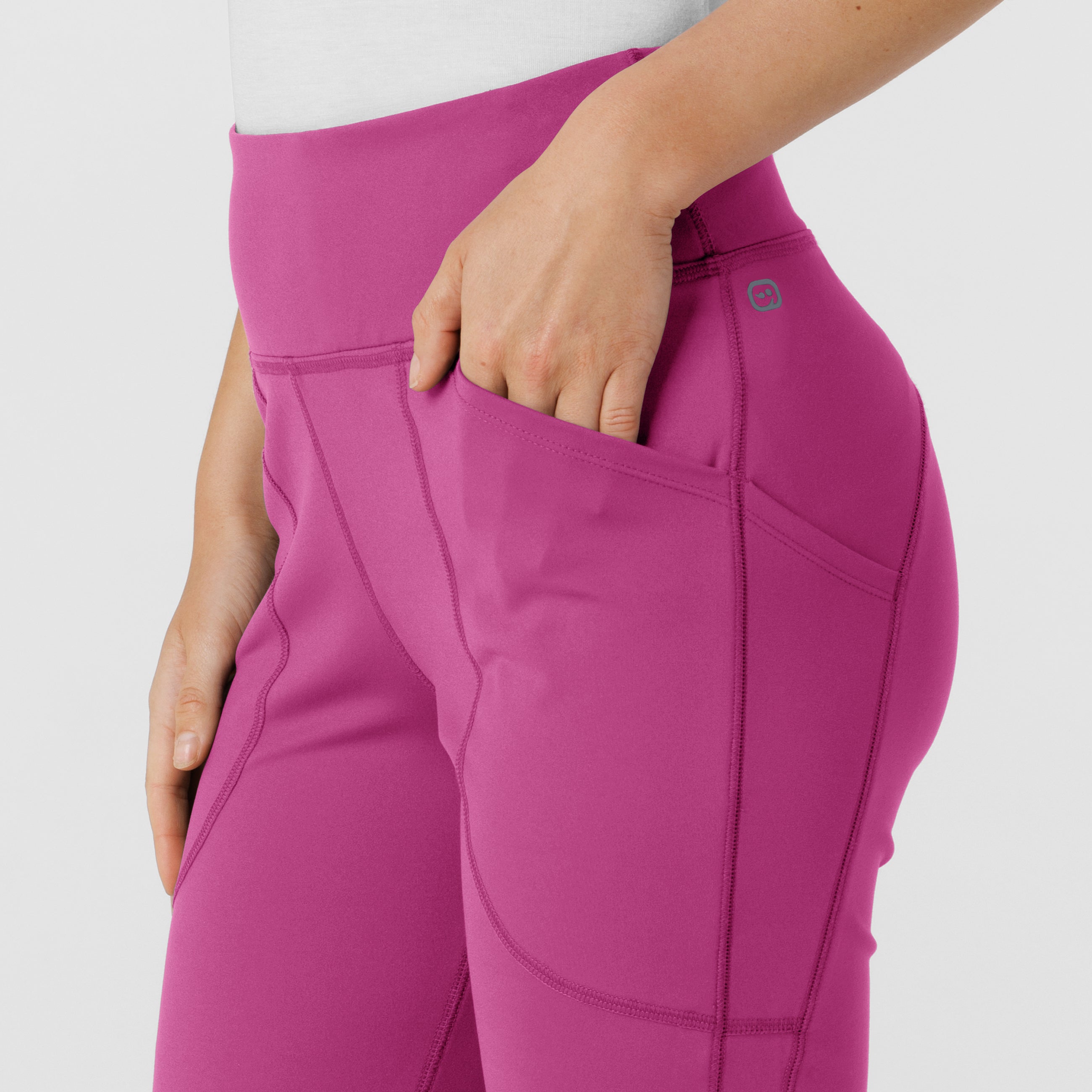 RENEW 5459 Knit Flare Yoga Scrub Pants Raspberry