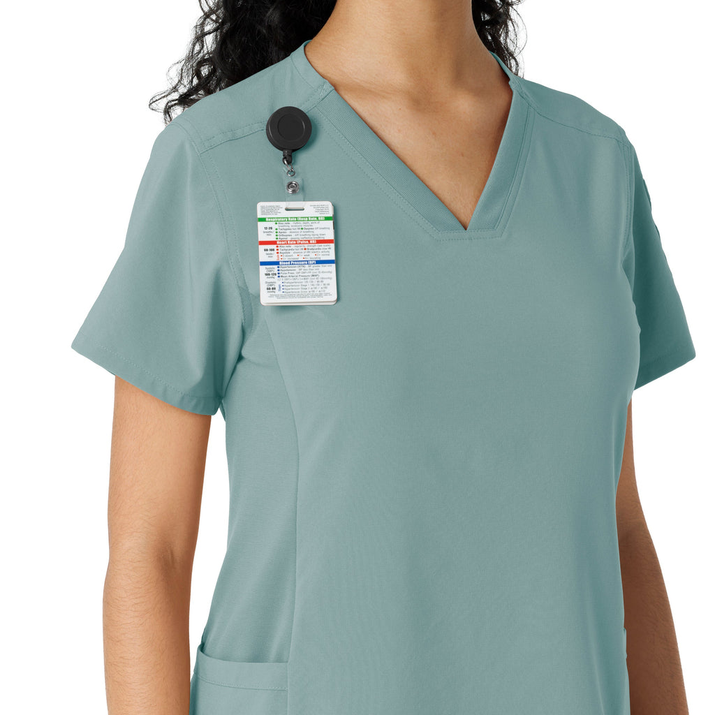 Force Cross-Flex C13310 Knit Panel Scrub Top Summer Blue