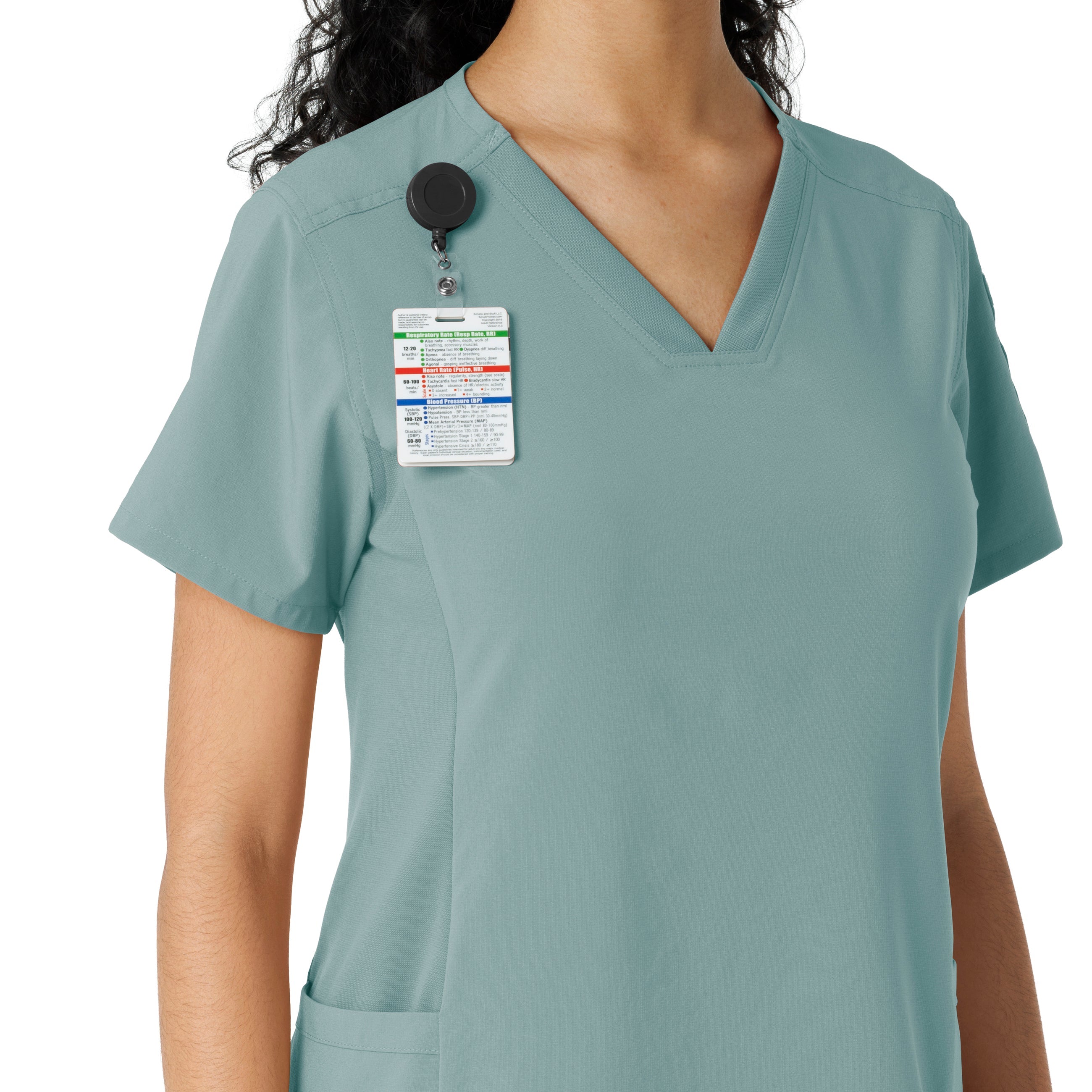 Force Cross-Flex C13310 Knit Panel Scrub Top Summer Blue
