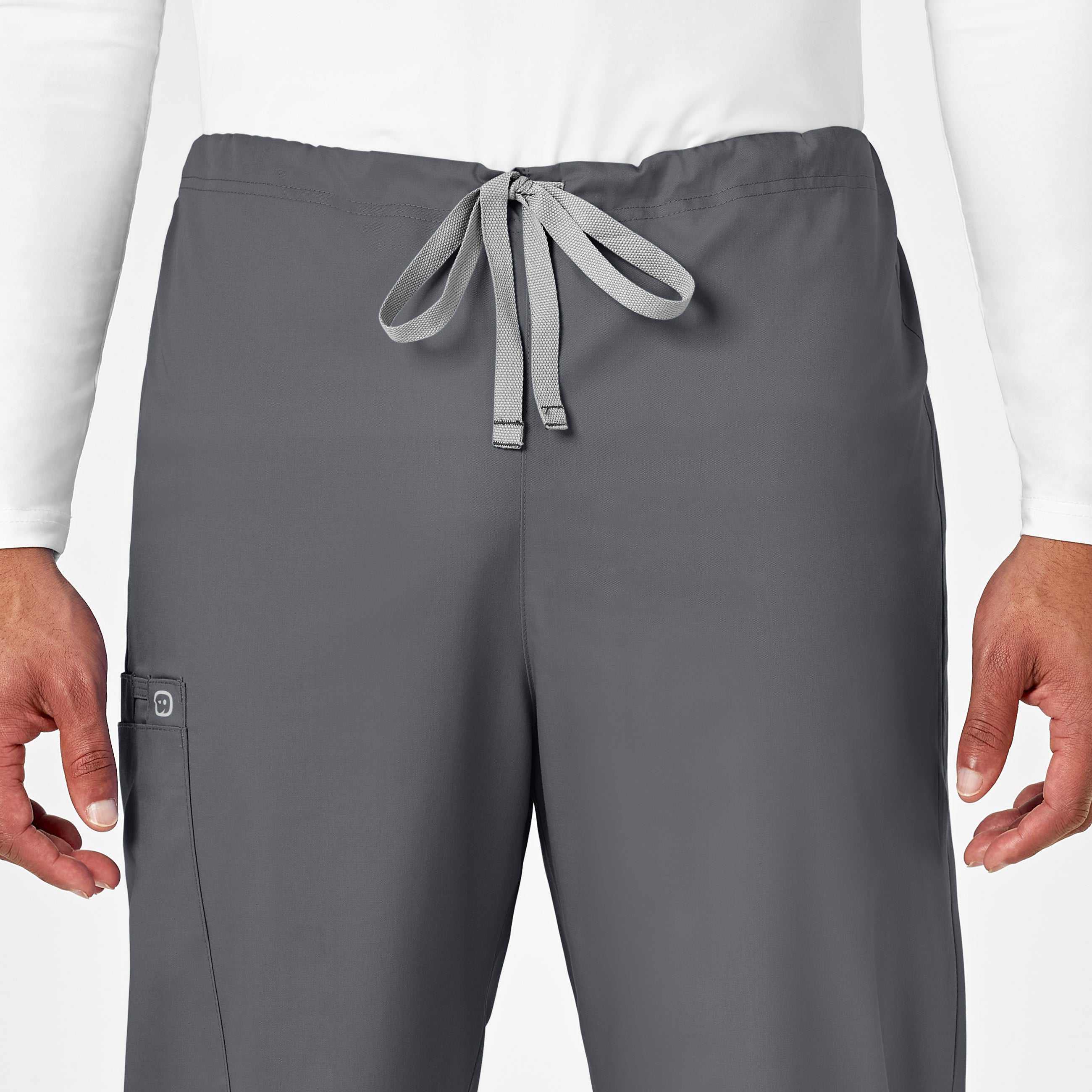 WonderWORK 500 Unisex Drawstring Cargo Scrub Pants Pewter