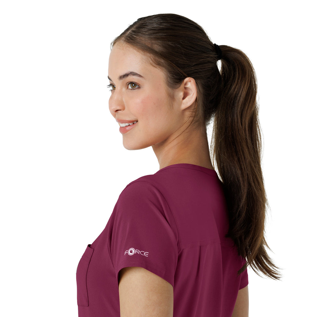 Force Cross-Flex C13410 Tuck-In Scrub Top Wine