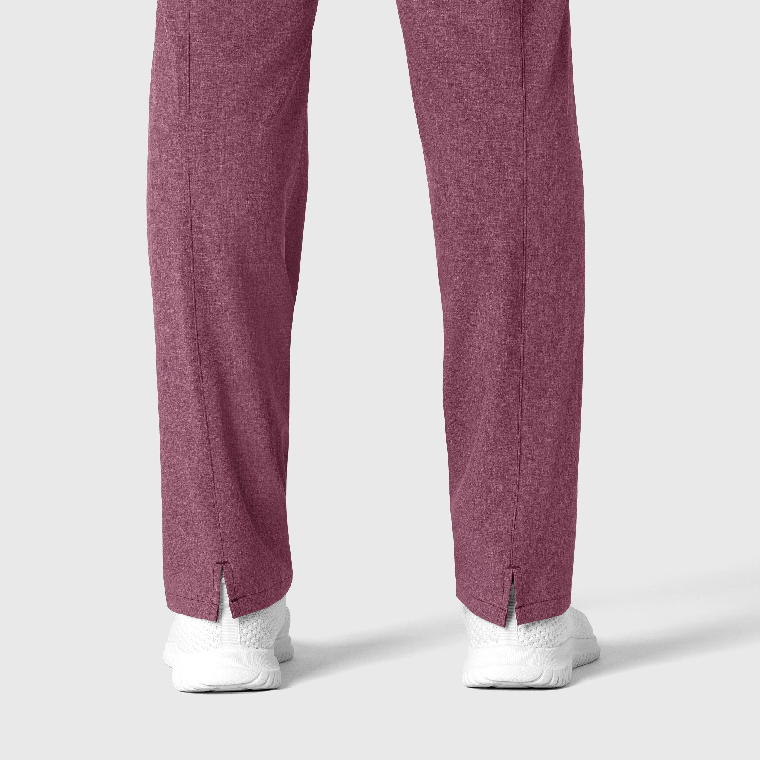 RENEW 5334 High Waist Slim Leg Scrub Pants Wine Heather