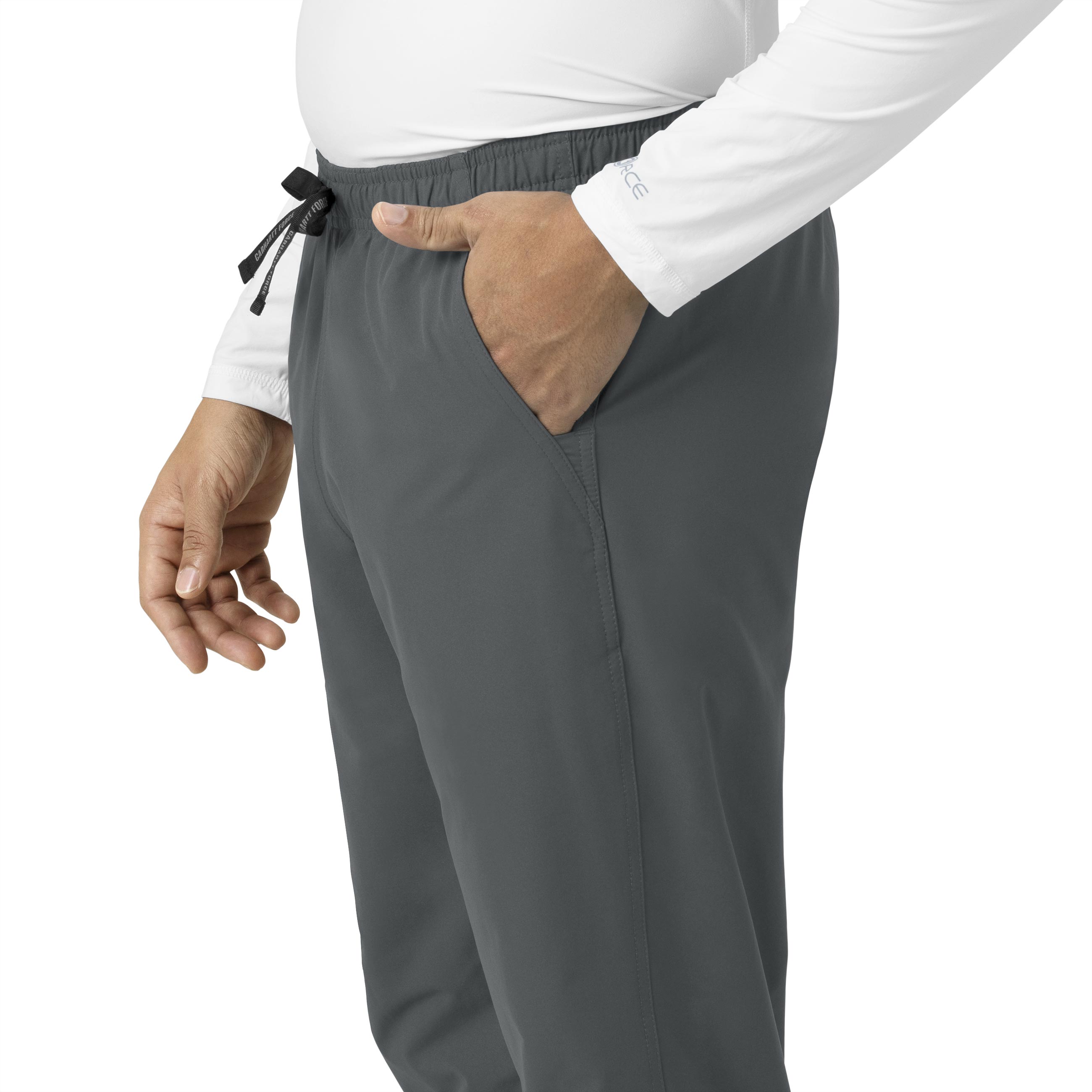 Force Essentials C55013 Unisex Elastic Waist Cargo Scrub Pants Pewter