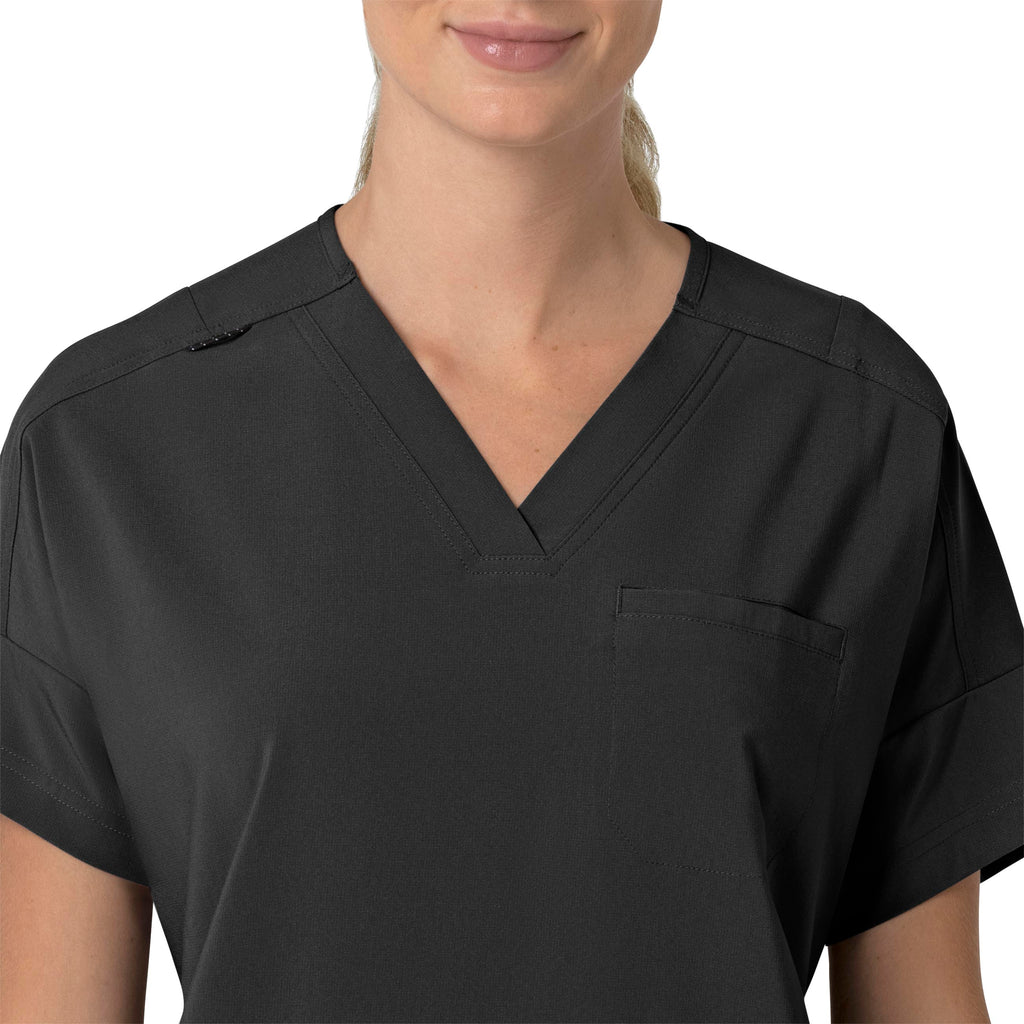 Force Cross-Flex C13110 Oversized V-Neck Scrub Top Black