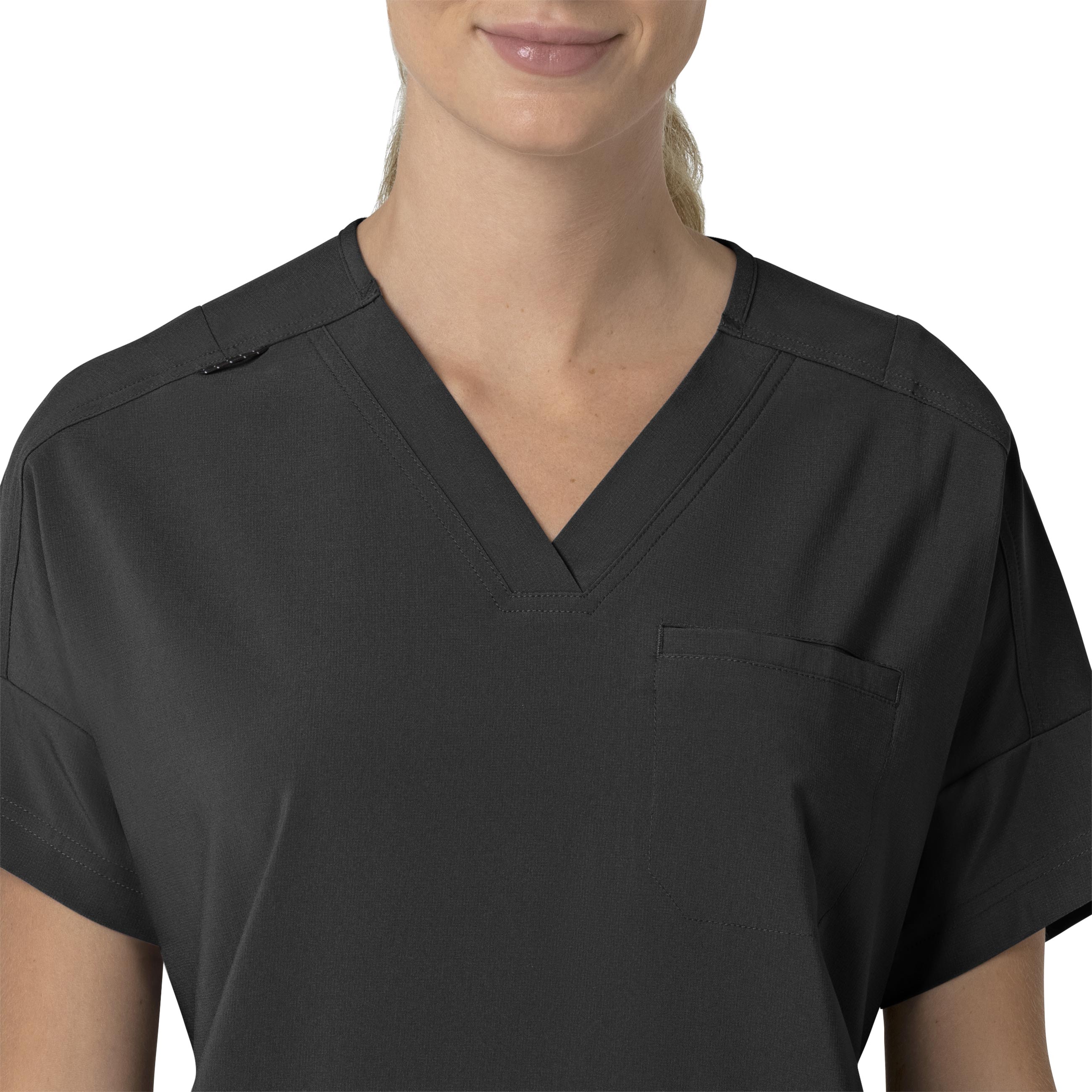 Force Cross-Flex C13110 Oversized V-Neck Scrub Top Black