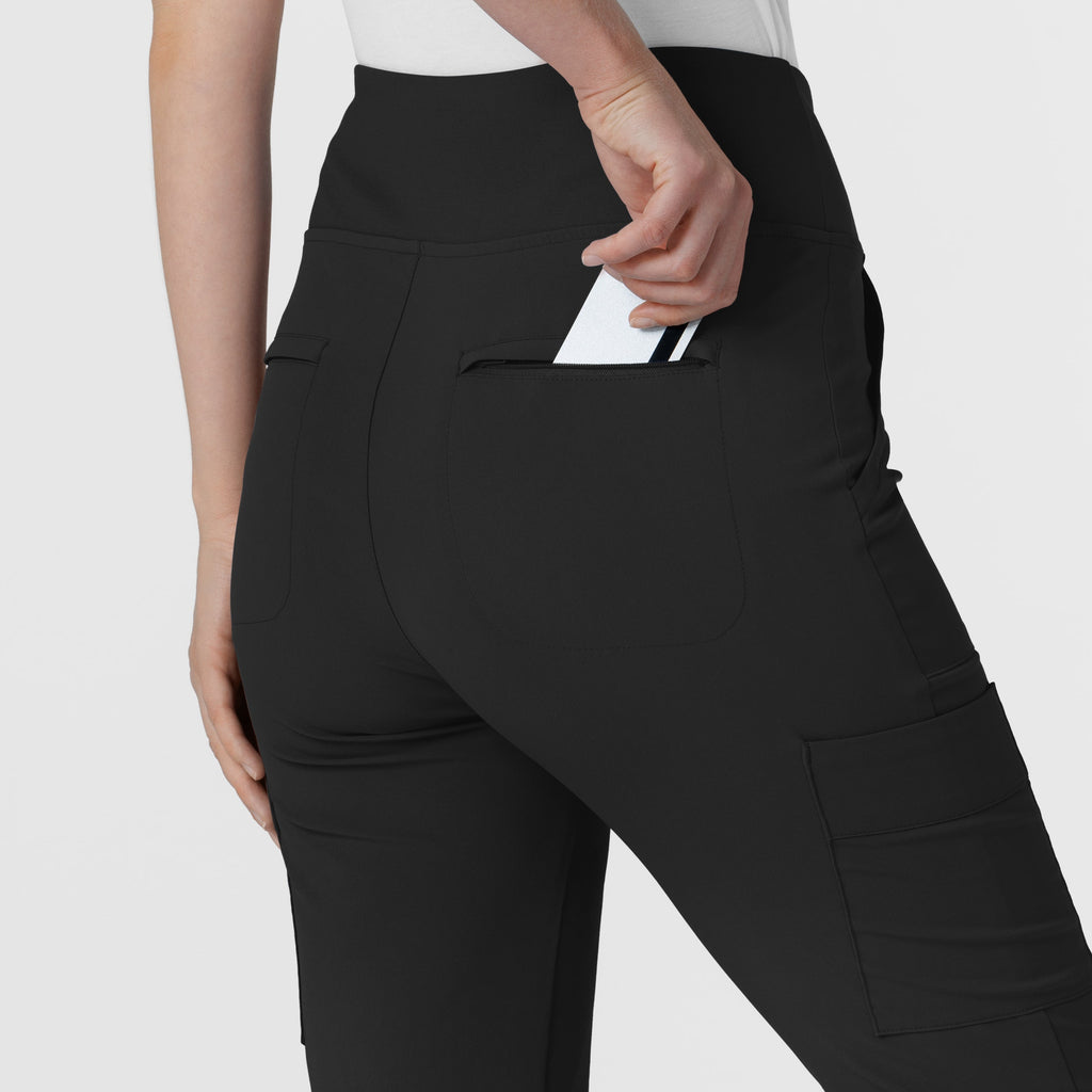RENEW 5534 Cargo Flare Scrub Pants Black