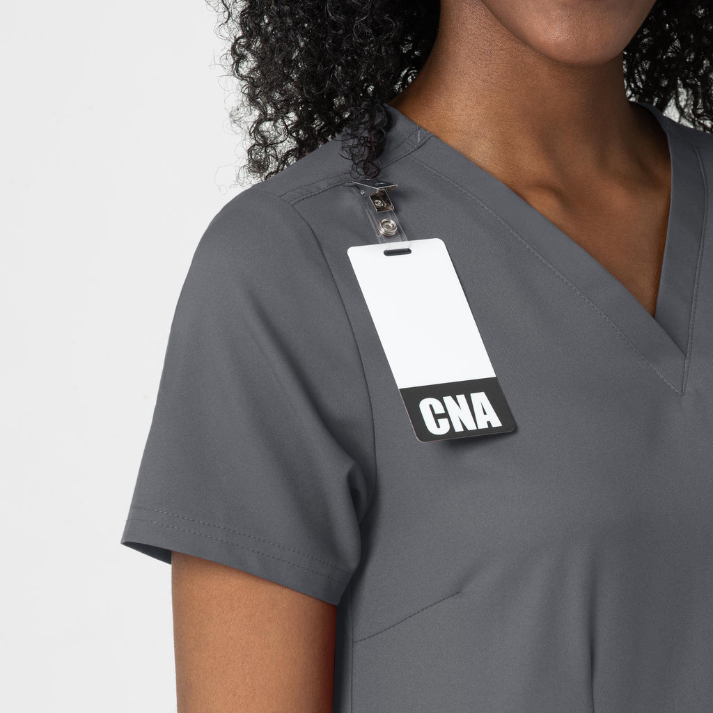 Thrive 6122 Fitted 3-Pocket V-Neck Scrub Top Pewter