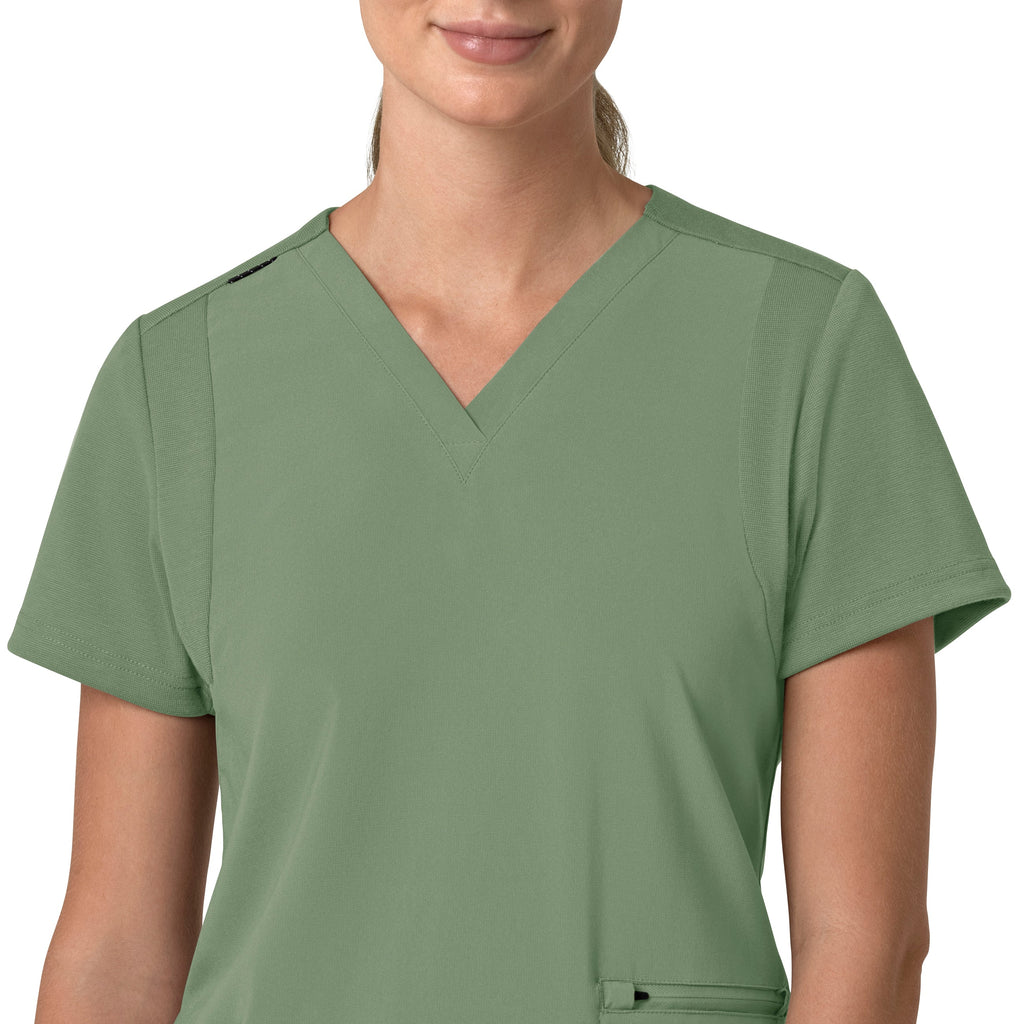 Force Cross-Flex C13210 Women's Flex Panel V-Neck Scrub Top Green Slate