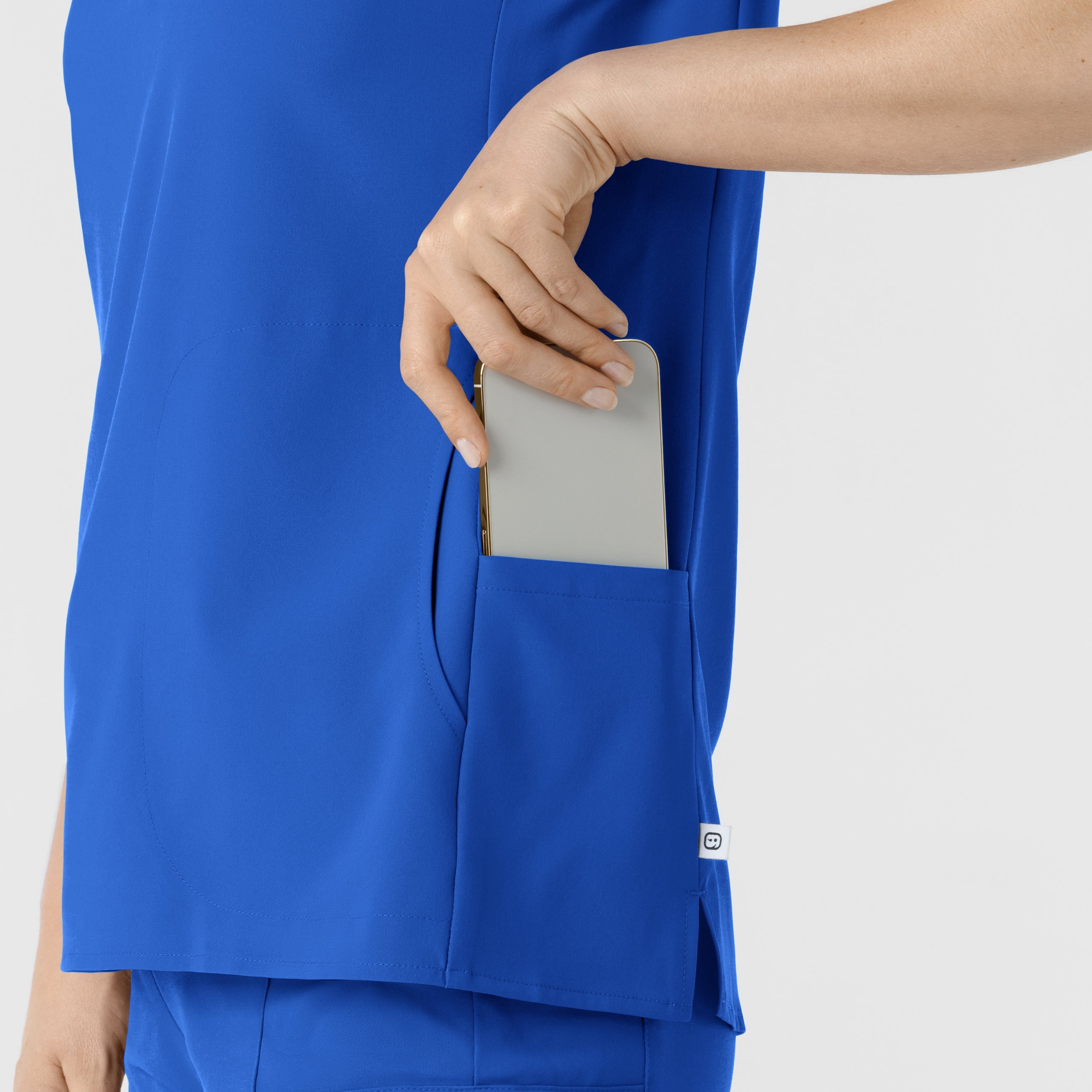 RENEW 6734 Mandarin Collar Scrub Top Royal
