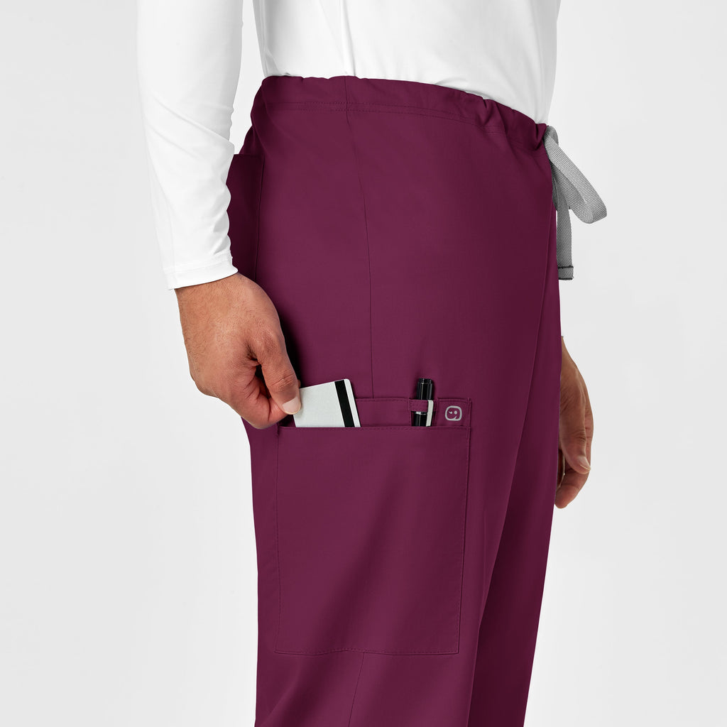 WonderWORK 500 Unisex Drawstring Cargo Scrub Pants Wine