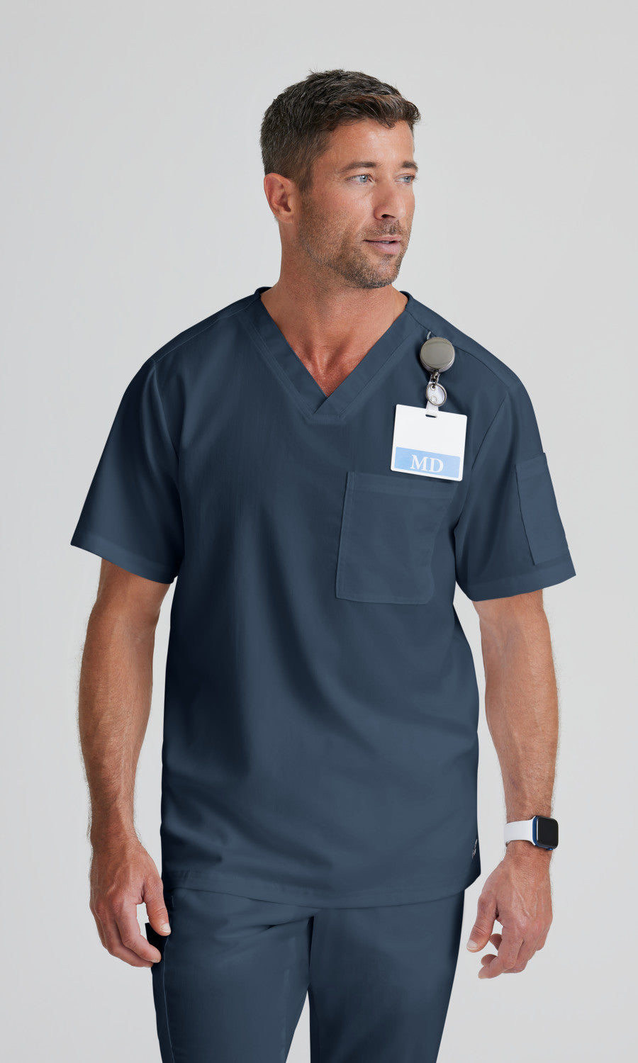 Grey's Anatomy GRT091 Evan Scrub Top Steel