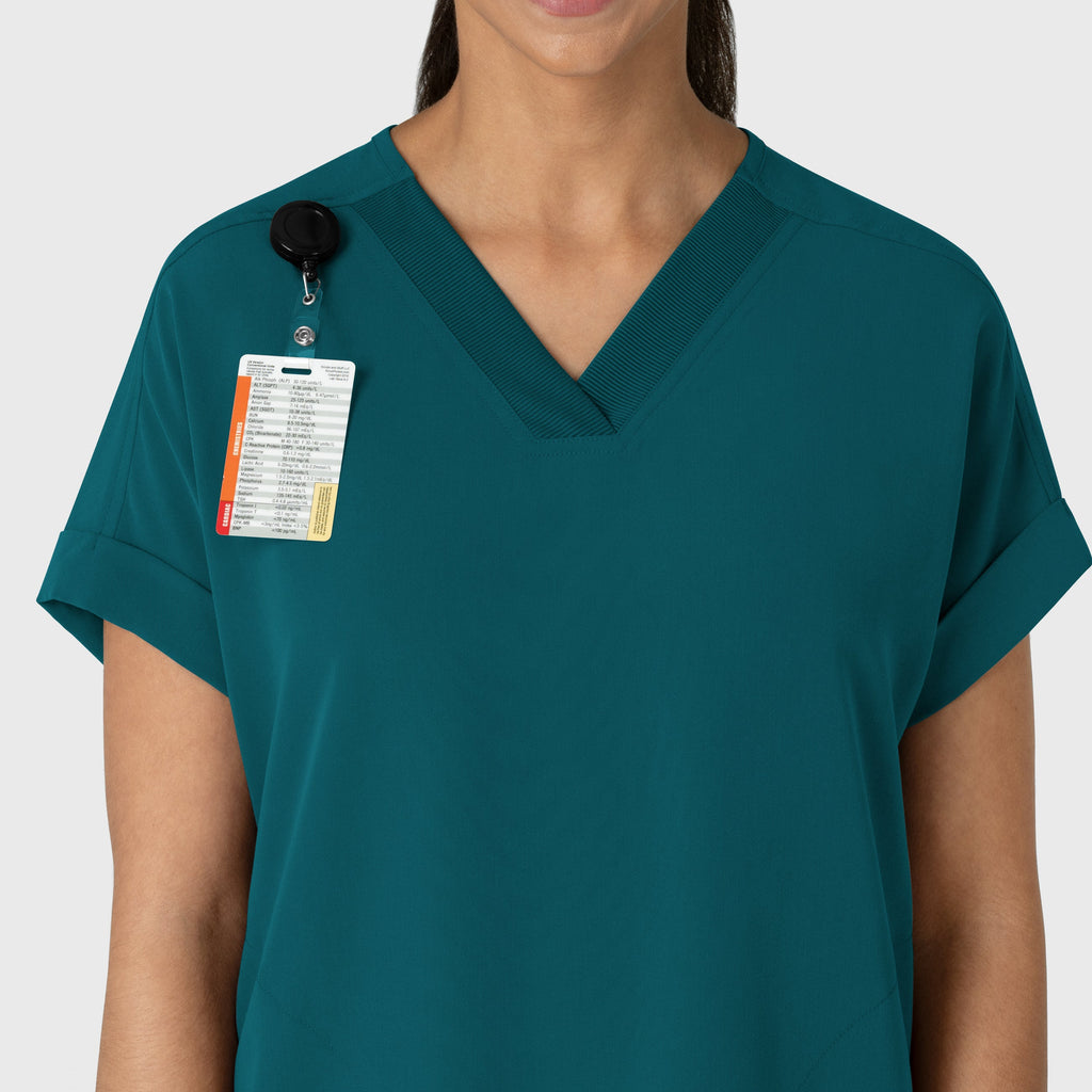 Nova 6232 Drop Shoulder Boxy Scrub Top Caribbean