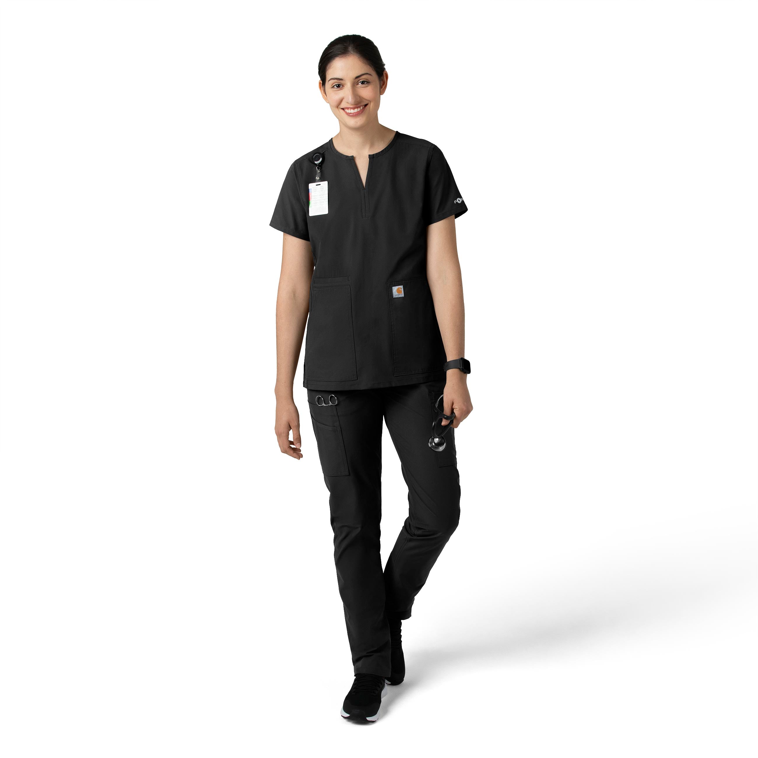 Force Essentials C51213 Straight Leg Scrub Pants Black