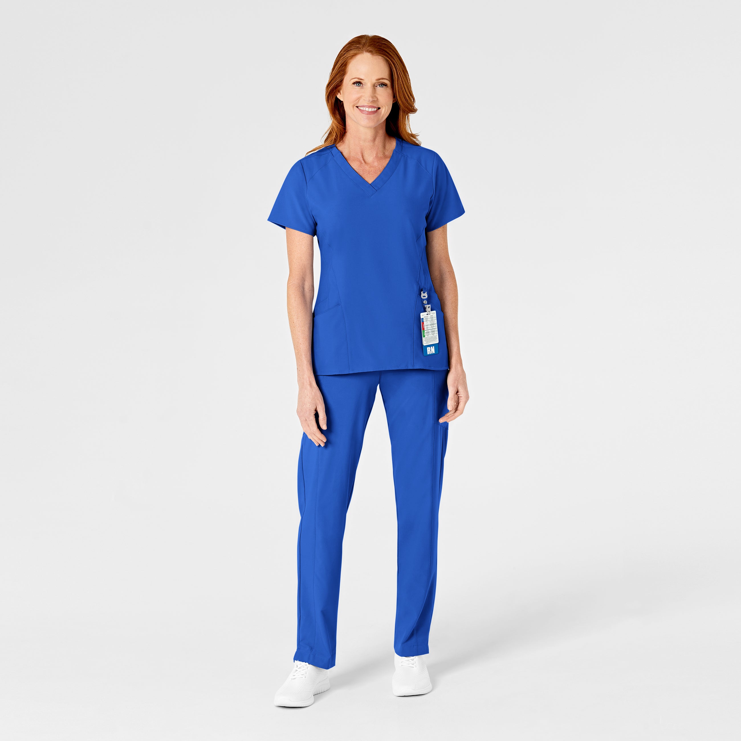 W123 5155 Flat Front Cargo Scrub Pants Royal