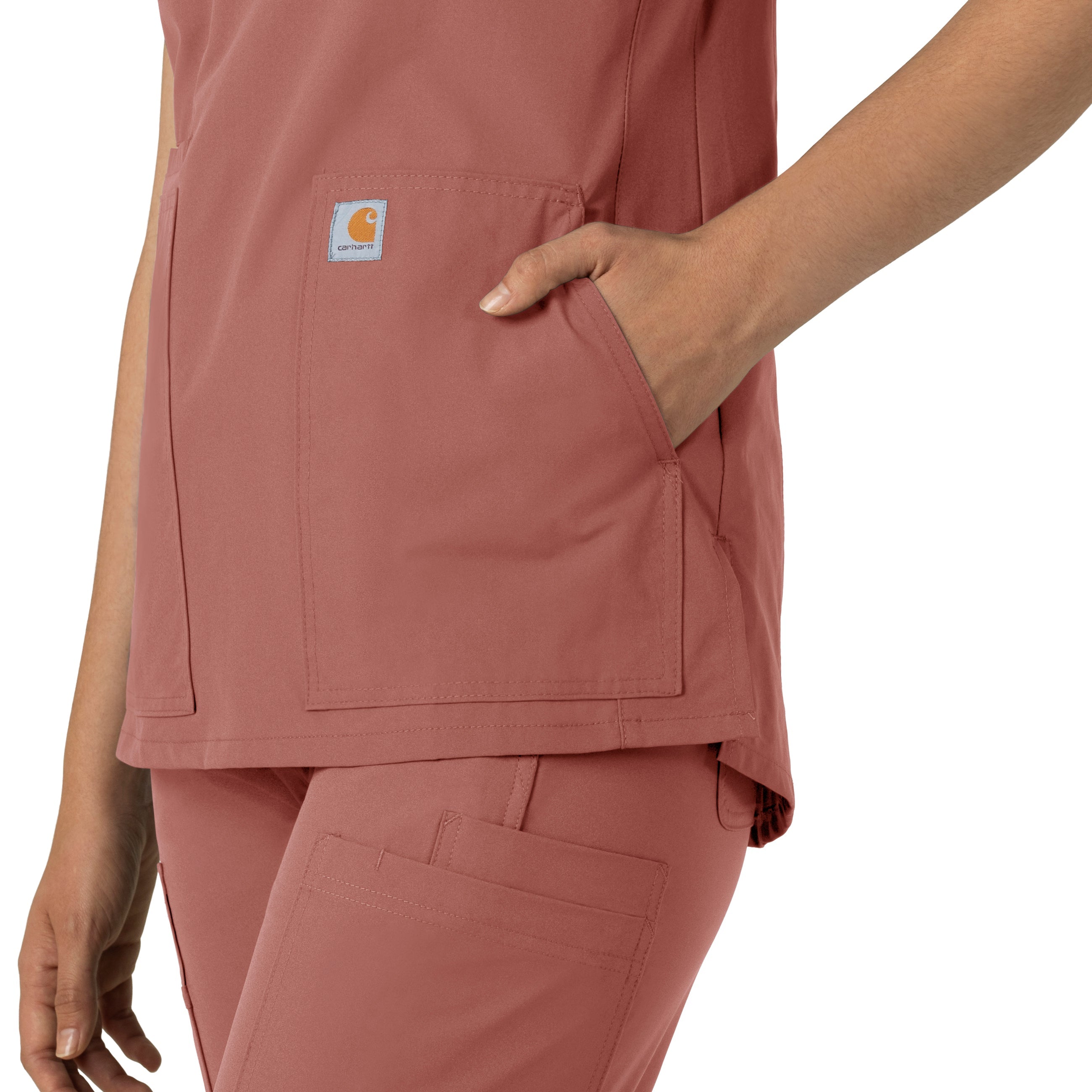 Force Essentials C12213 Notch Neck Tunic Scrub Top Wildrose