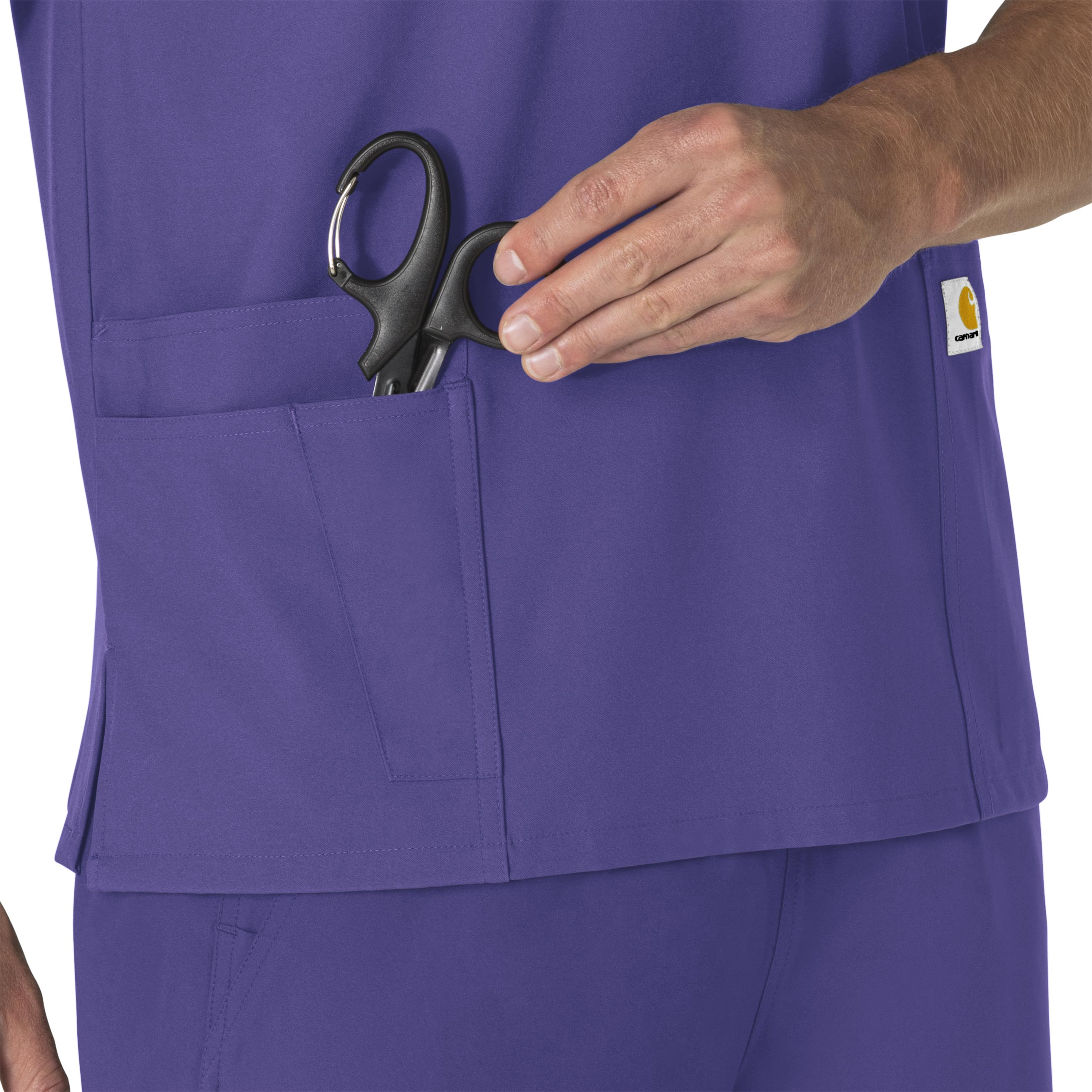 Force Essentials C15013 Unisex V-Neck 6-Pocket Scrub Top Grape