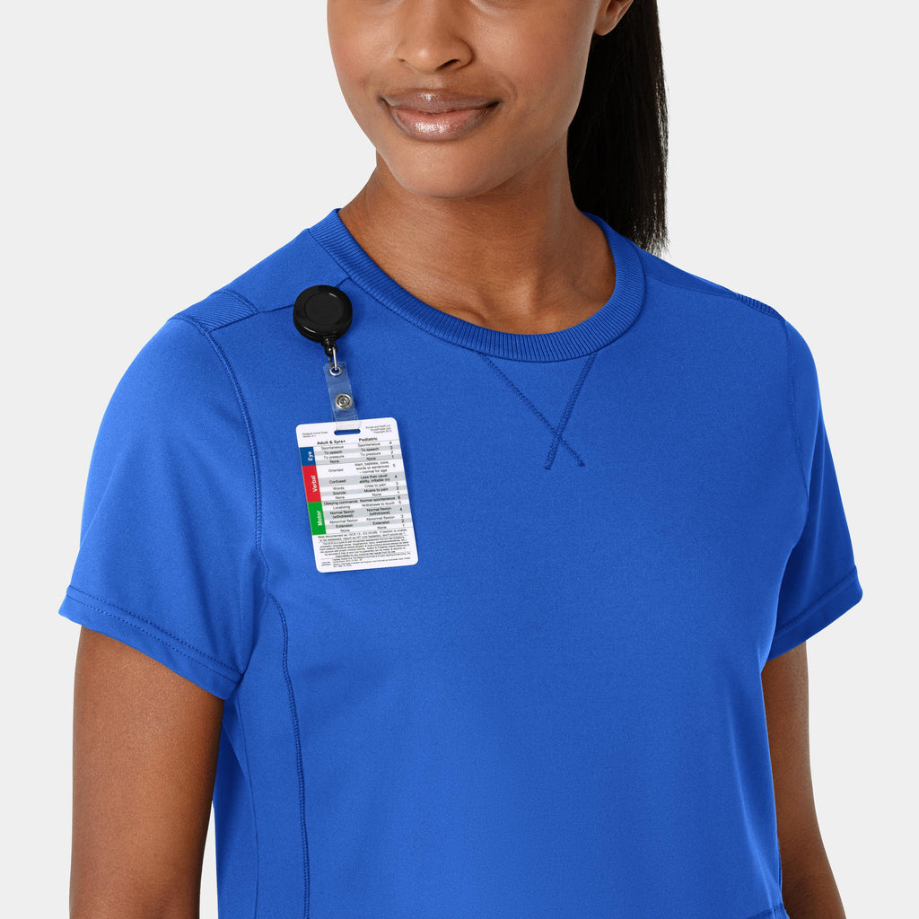 RENEW 6359 Knit Flex-n-Reach Crew Neck Scrub Top Royal