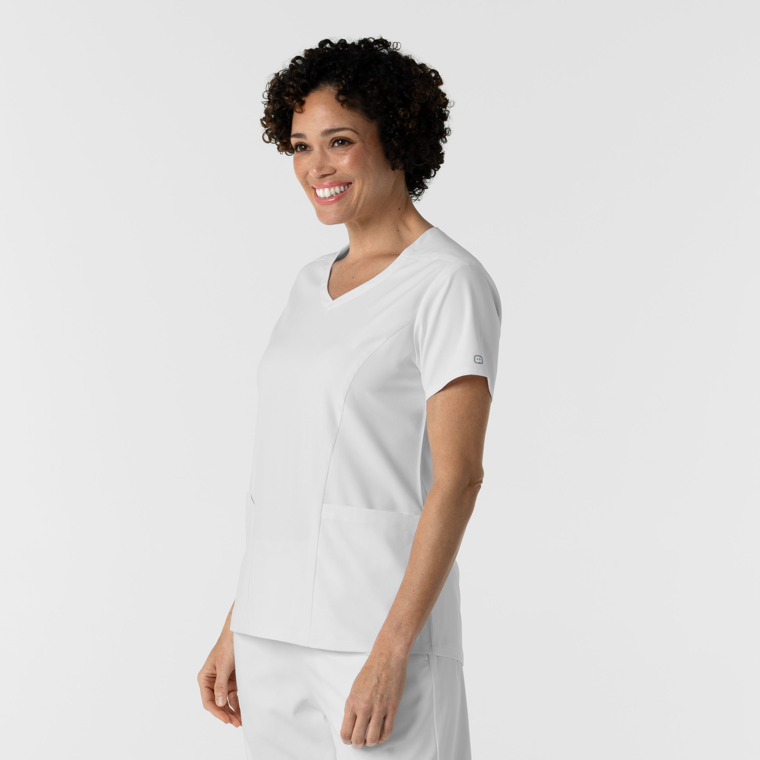 Boundless 6251 2-Pocket V-Neck Scrub Top White