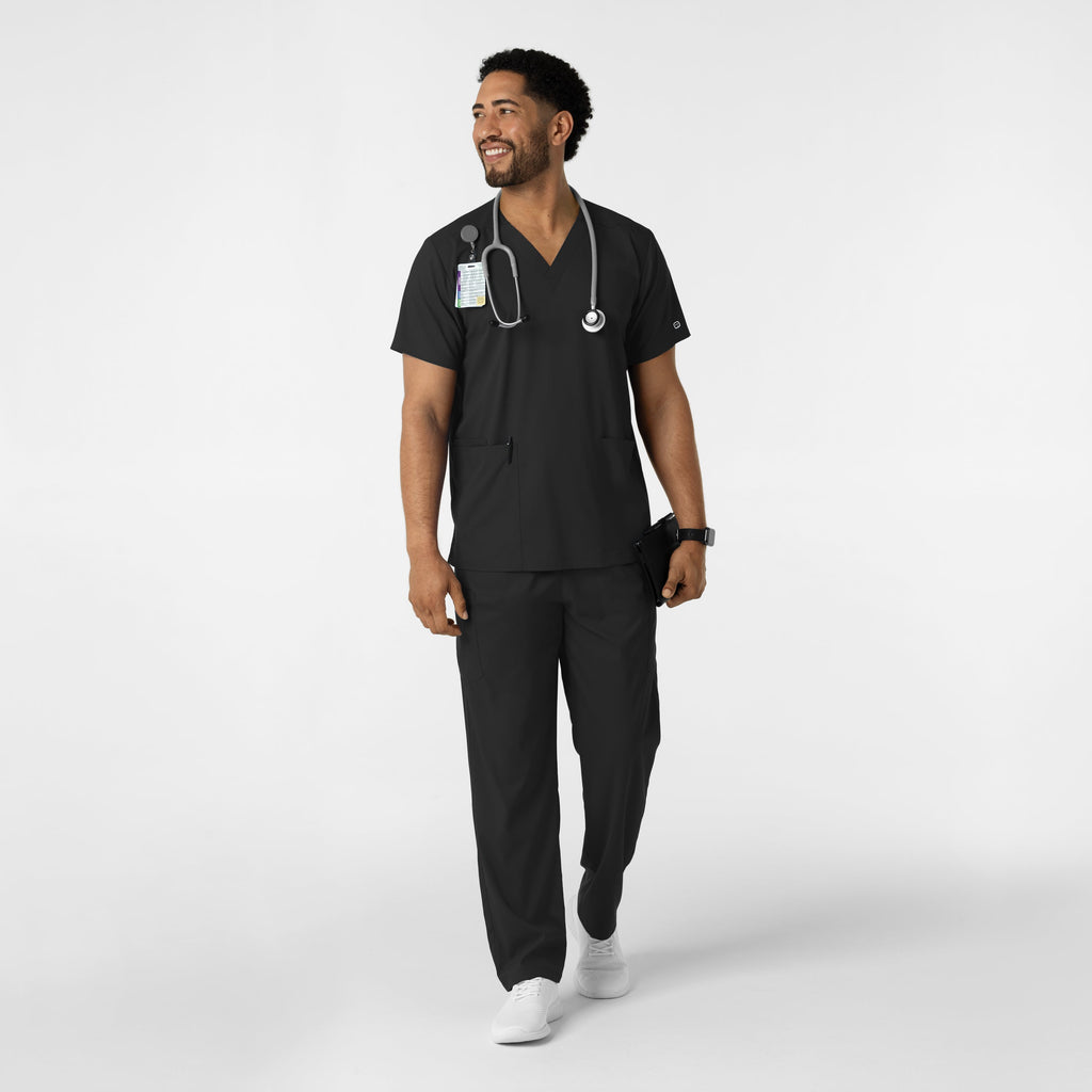 Boundless 6051 Unisex V-Neck Scrub Top Black