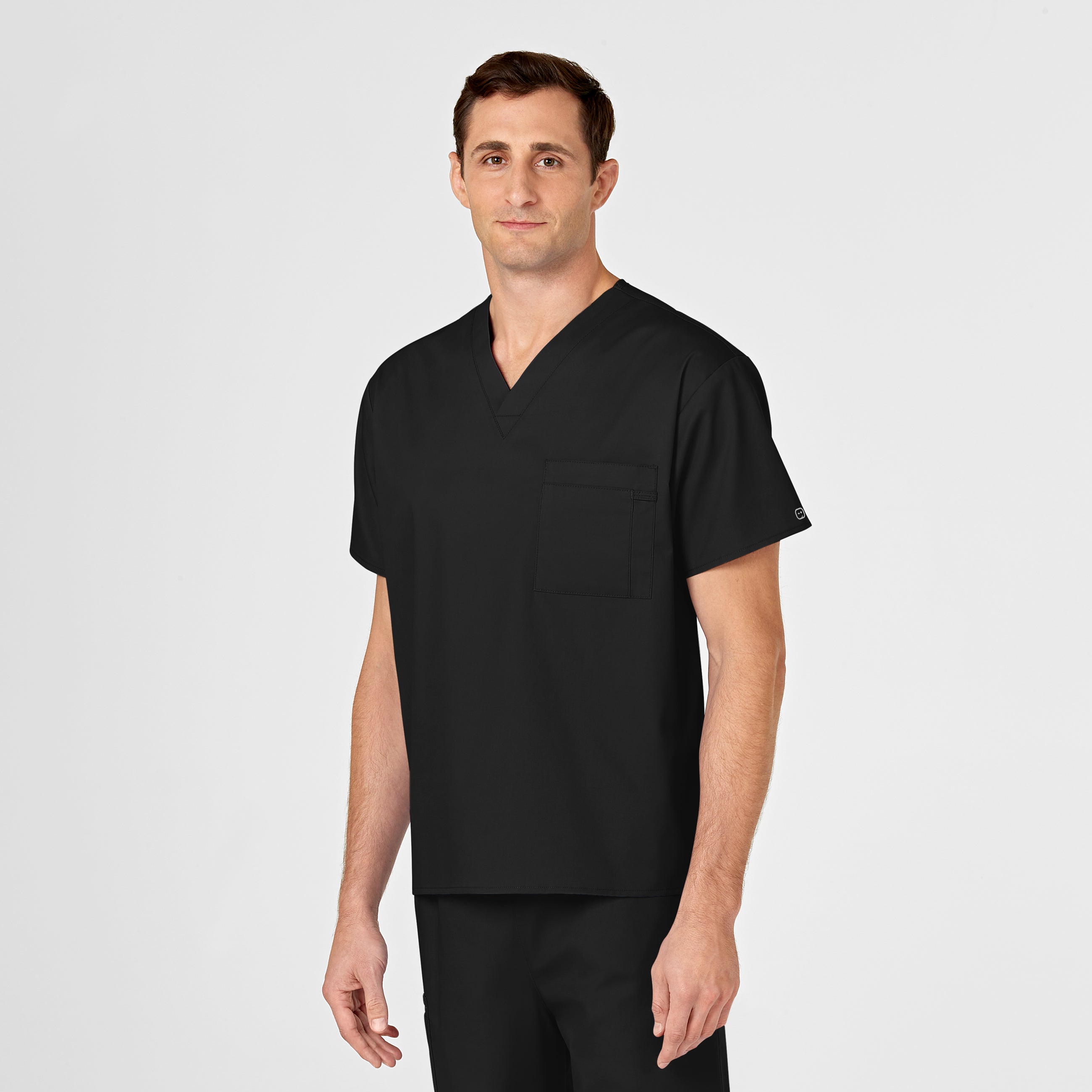 WonderWORK 100 Unisex V-Neck Scrub Top Black